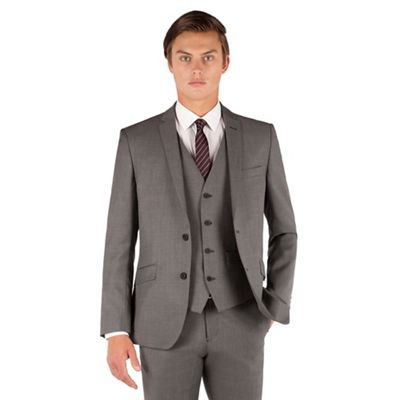 J by Jasper Conran J by Jasper Conran Grey pindot 2 button front slim fit occasions suit jacket